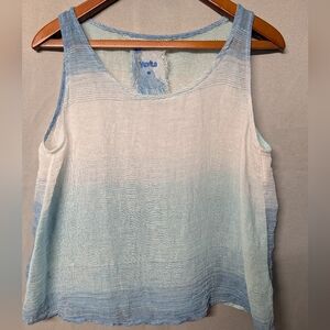 Light Blue Ombre Scoop Neck Tank Top by yuvita Size M